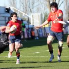 Una acción del partido entre España y Suiza en Pepe Rojo.