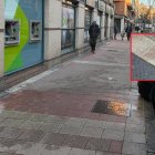 Calle Cardenal Cisneros donde ocurrió el apuñalamiento y las manchas de sangre de la herida