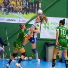 Naroa Baquedano, que se marchó lesionada, en el partido ante Rocasa.