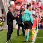 Fran Escribá, en el partido contra el Sporting.