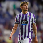 Iván Garriel, en el partido en Zorrilla ante el CD Mirandés.