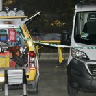 Levantamiento del cadáver en el frontón de La Flecha