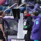Sánchez López en el VAR en el Valladolid - Albacete.
