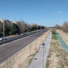Vista de la VA-20 de Valladolid junto al carril bici
