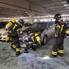 Incendio de un coche en el parking subterráneo de Río Shopping.