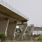 Obras de construcción del viaducto de los tramposos.