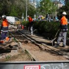 Un momento de las obras en la calle José Acosta de la capital vallisoletana.