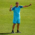 Javier Baraja, durante un entrenamiento del Promesas.