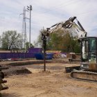 Movimiento de tierras para construir el edificio de los Anexos.