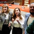 Carmen Camarero junto a su equipo tras conocer los resultados a la elecciones de rectora de la UVa