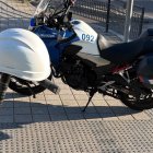 Casco de obra con el patinete eléctrico interceptado por la Policía Municipal