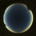 Vista de ojo de pez de la localización para el eclipse en Ureña