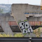 El viaducto de los Tramposos de la variante de mercancías.