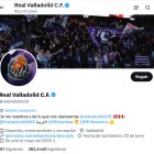 Página de X del Real Valladolid, con 383.400 seguidores.