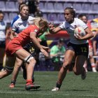 Canadá - España femenino en el SVNS Rugby Series en el Estadio José Zorrilla.