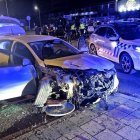 Estado en el que quedó el vehículo tras colisionar en Valladolid después de una peligrosa persecución.