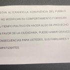 Carta recibida en la sede de VOX Valladolid