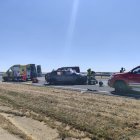 Estado en el que quedó el turismo en el accidente de Herrera de Pisuerga con cuatro víctiimas mortales.
