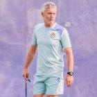 Fran Escribá, en su primer entrenamiento con el Real Valladolid en la temporada 2026/2027.