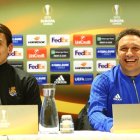 Eusebio Sacristán con Oyarzabal, al que hizo debutar y dar continuidad en la Real Sociedad.