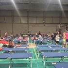 Polideportivo de Cebreros en la noche de jueves con los acogidos de El Tiemblo