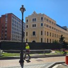 Obras de la fuente de la plaza Madrid.