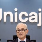 El CEO de Unicaja, Isidro Rubiales en la presentación de los resultados de la entidad bancaria.
