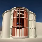 Simulacro de la restauración del ábside central de la Iglesia.