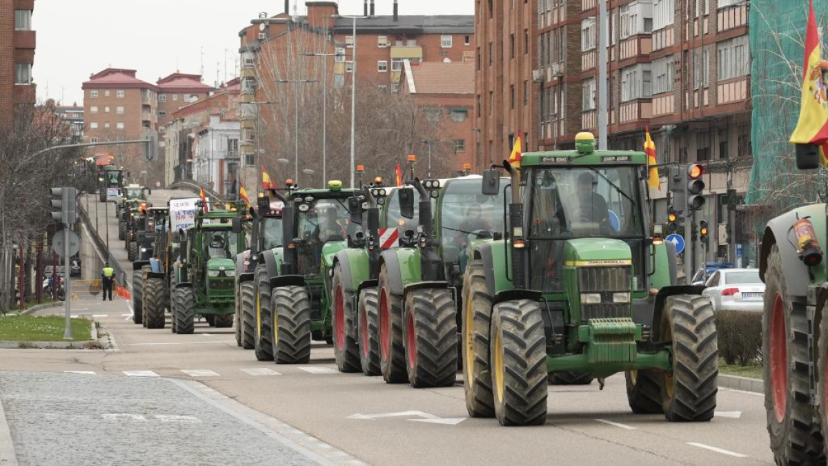 Tractorada en Valladolid, imagen de archivo.