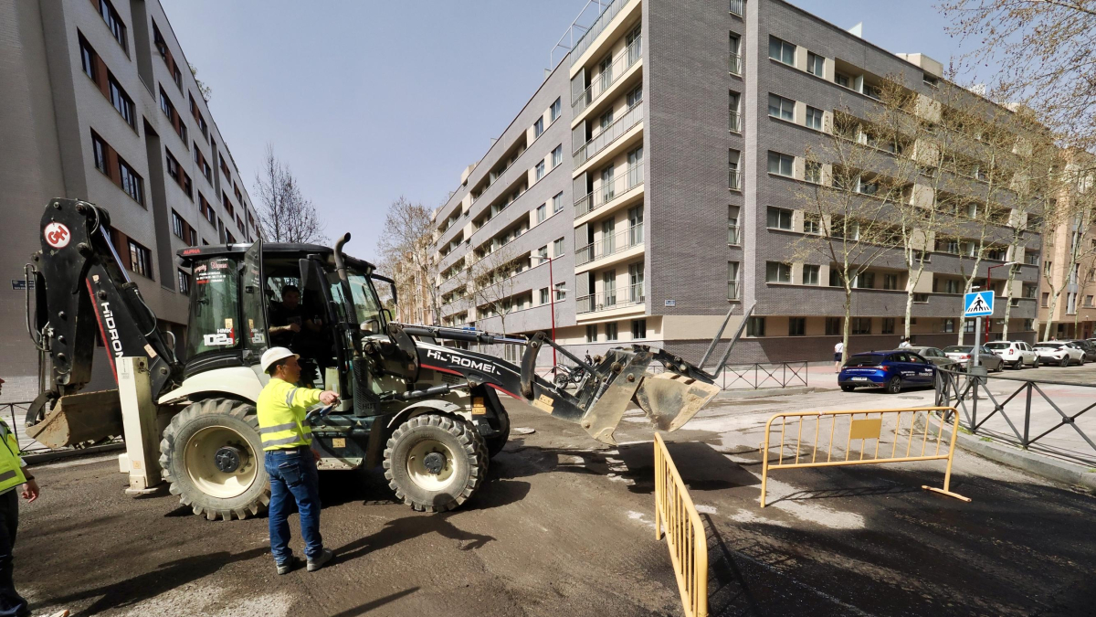 Obras en la red de calor en el barrio de Villa de Prado