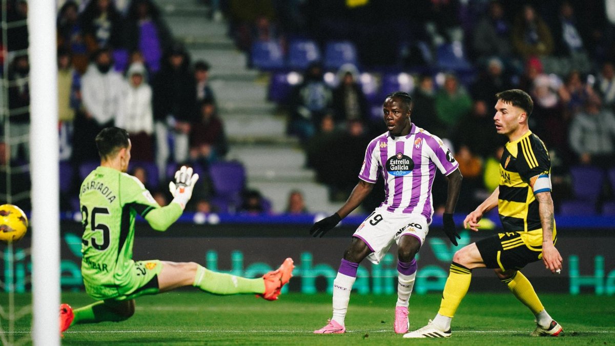 Amath en el partido ante el Zaragoza.