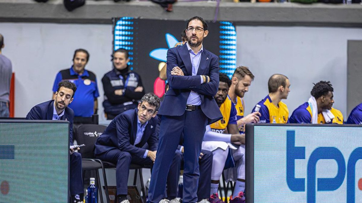 Lolo Encinas durante un entrenamiento con San Pablo Burgos