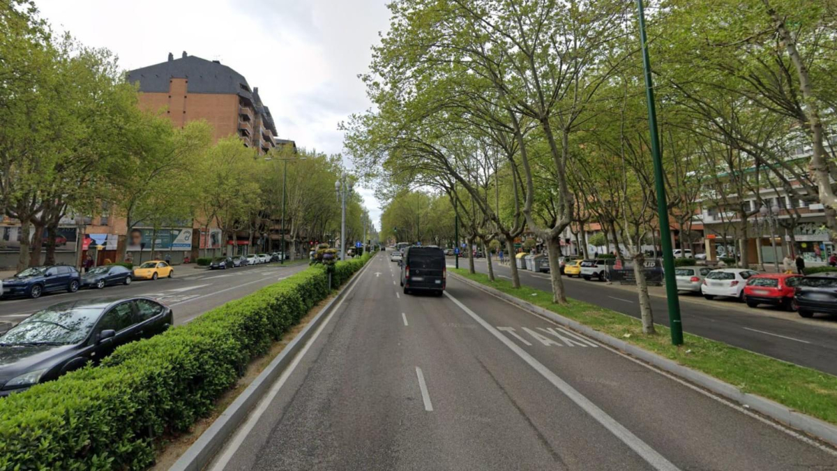 Paseo Zorrilla a la altura del número 94, donde tuvo lugar la colisión.