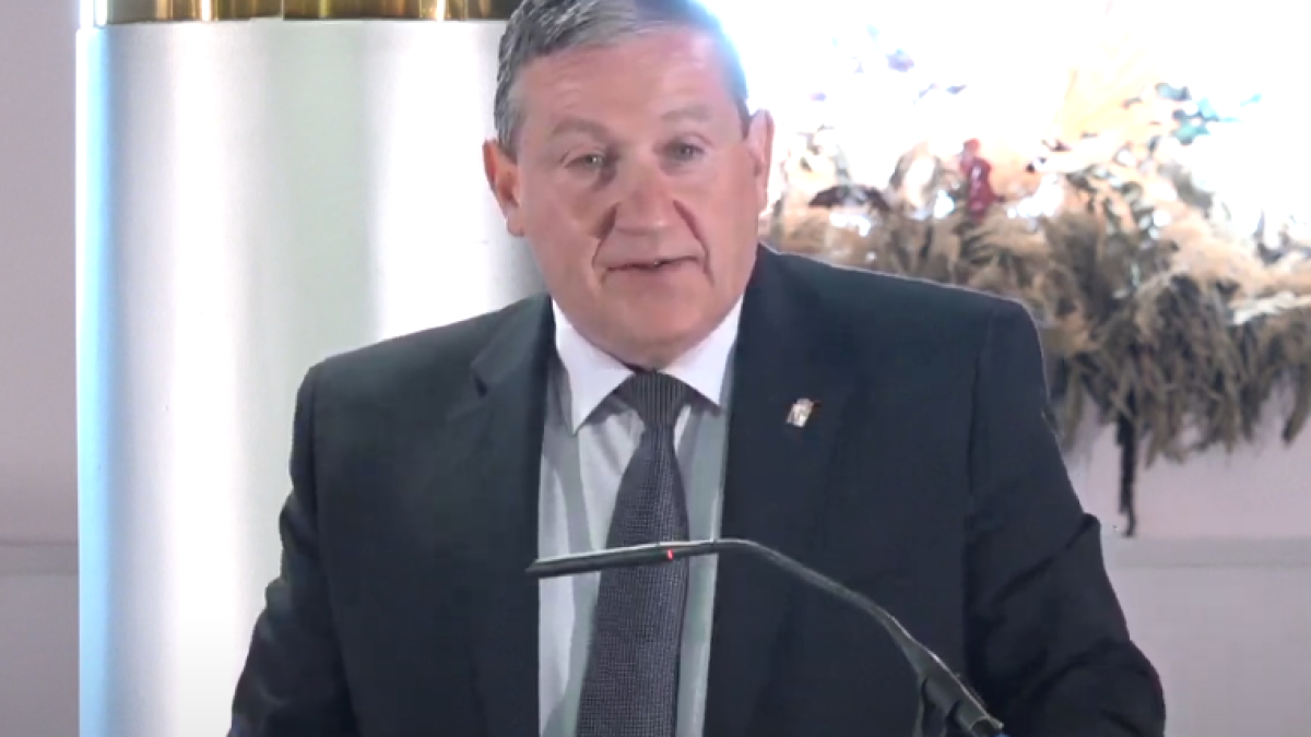 El presidente de la Diputación de Zamora, Javier Faúndez, durante el foroE.M.