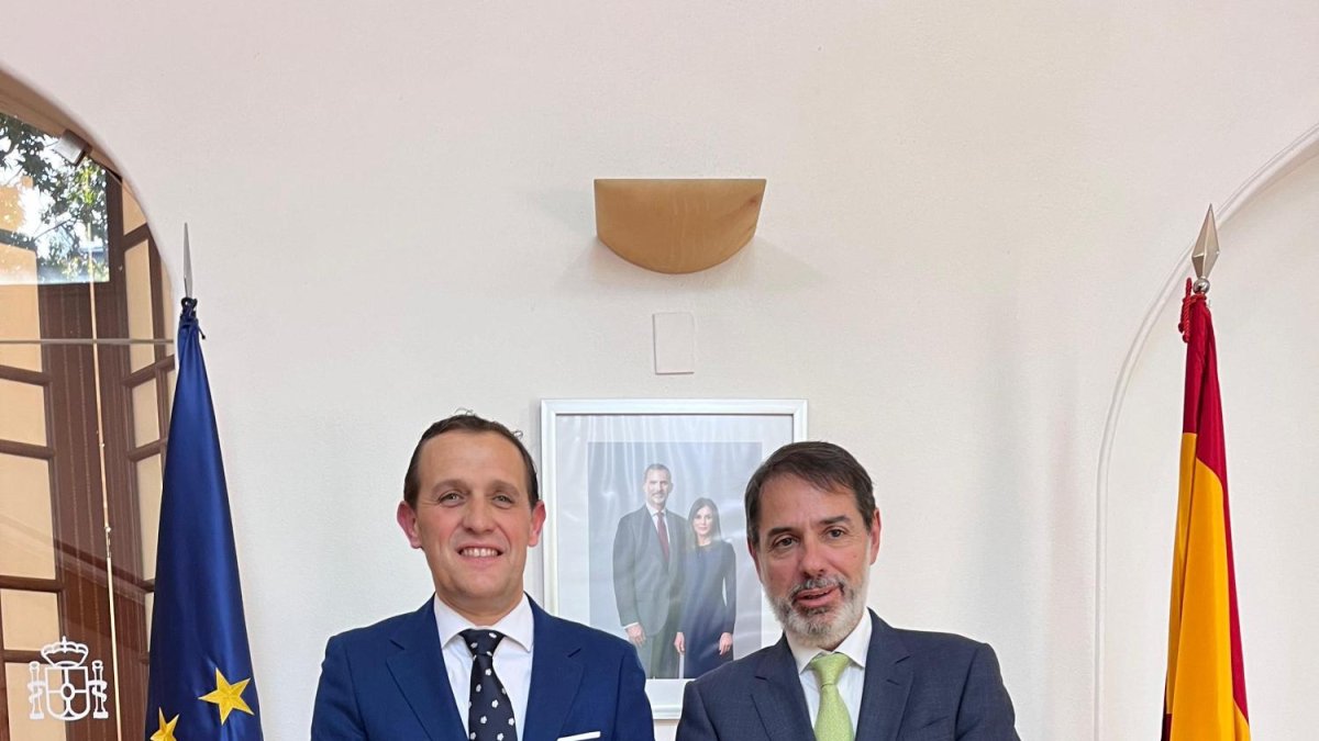 Conrado Íscar y Juan Duarte Cuadrado en la reunión mantenida este jueves.
