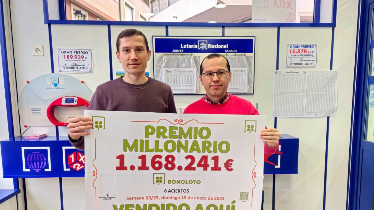 Los hermanos Martínez, propietarios de la administración de Zaratán que ha vendido el número premiado en la Bonoloto.