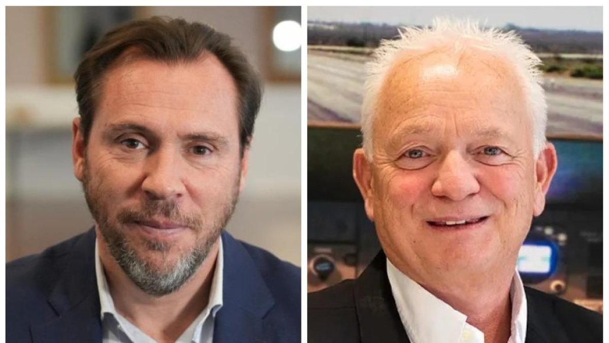 Óscar Puente, ministro de Transportes y Movilidad Sostenible, y Eddie Wilson, CEO de Ryanair