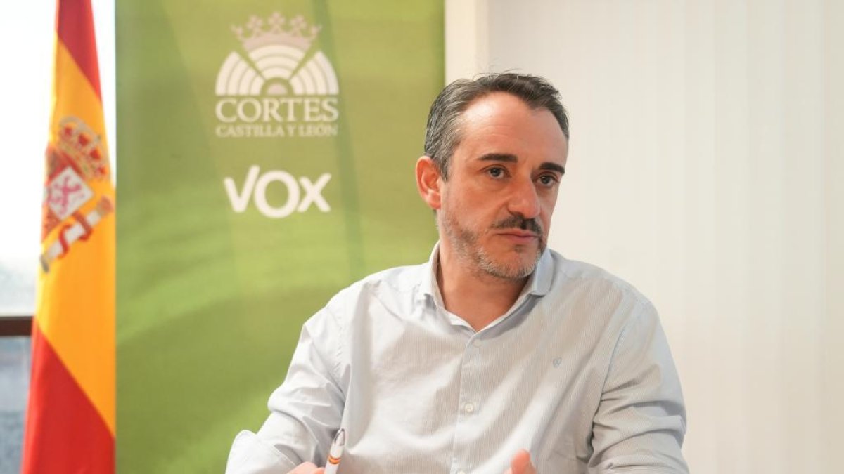 El portavoz de VOX en las Cortes, David Hierro.