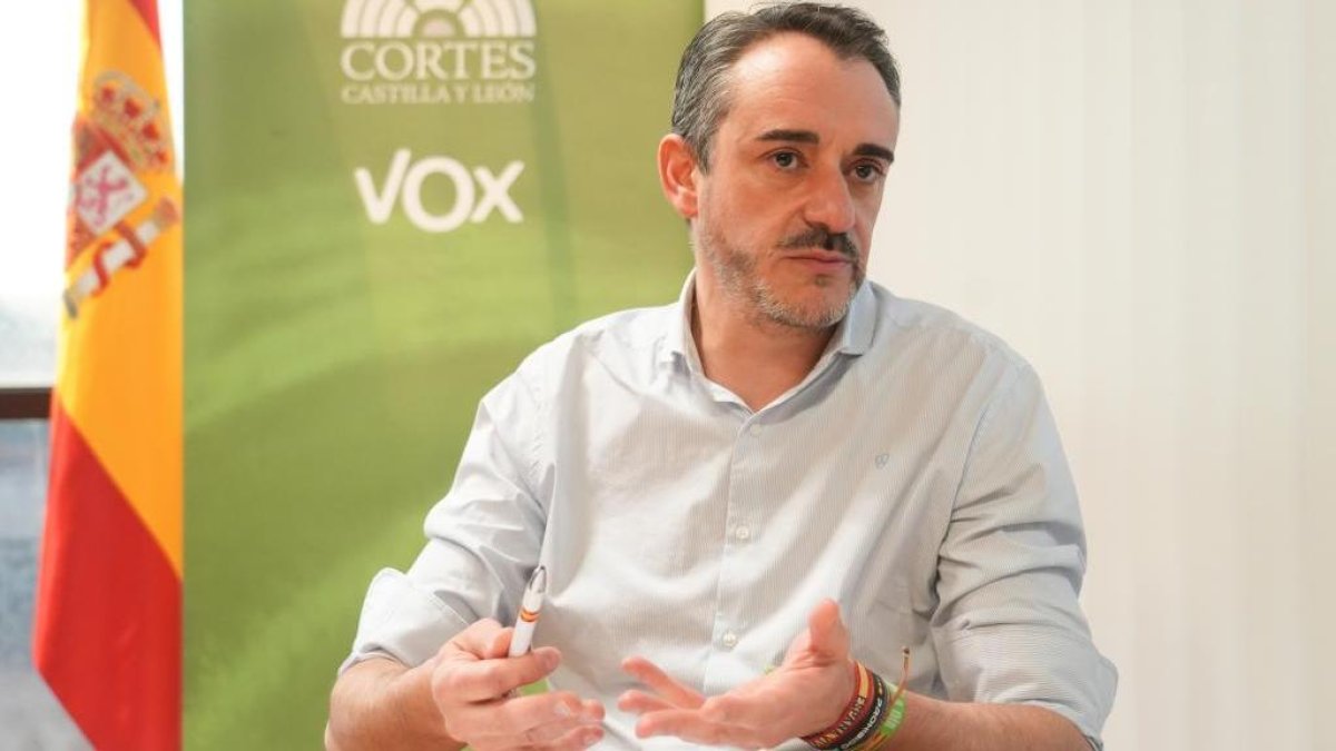 El portavoz de VOX en las Cortes, David Hierro.