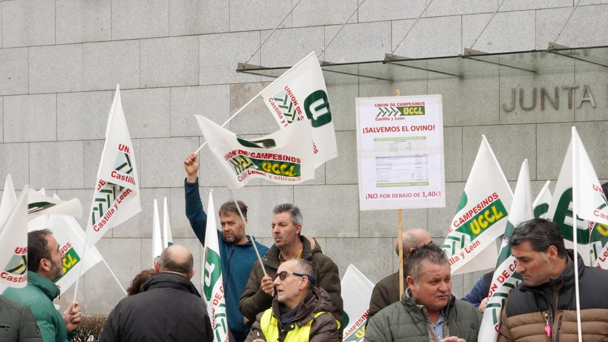 UCCL se concentra de nuevo para exigir a las administraciones y a la industria que pongan en marcha medidas urgentes y eficaces para abordar la difícil situación en la que se encuentra el sector productor de ovino de leche