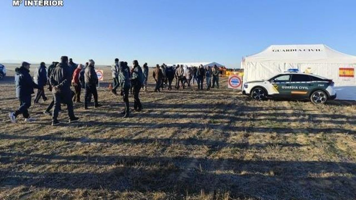 Imagen de archivo de los efectivos de la Guardia Civil en el Nacional de Galgos celebrado en Madrigal entre el 18 de enero y el 8 de febrero.