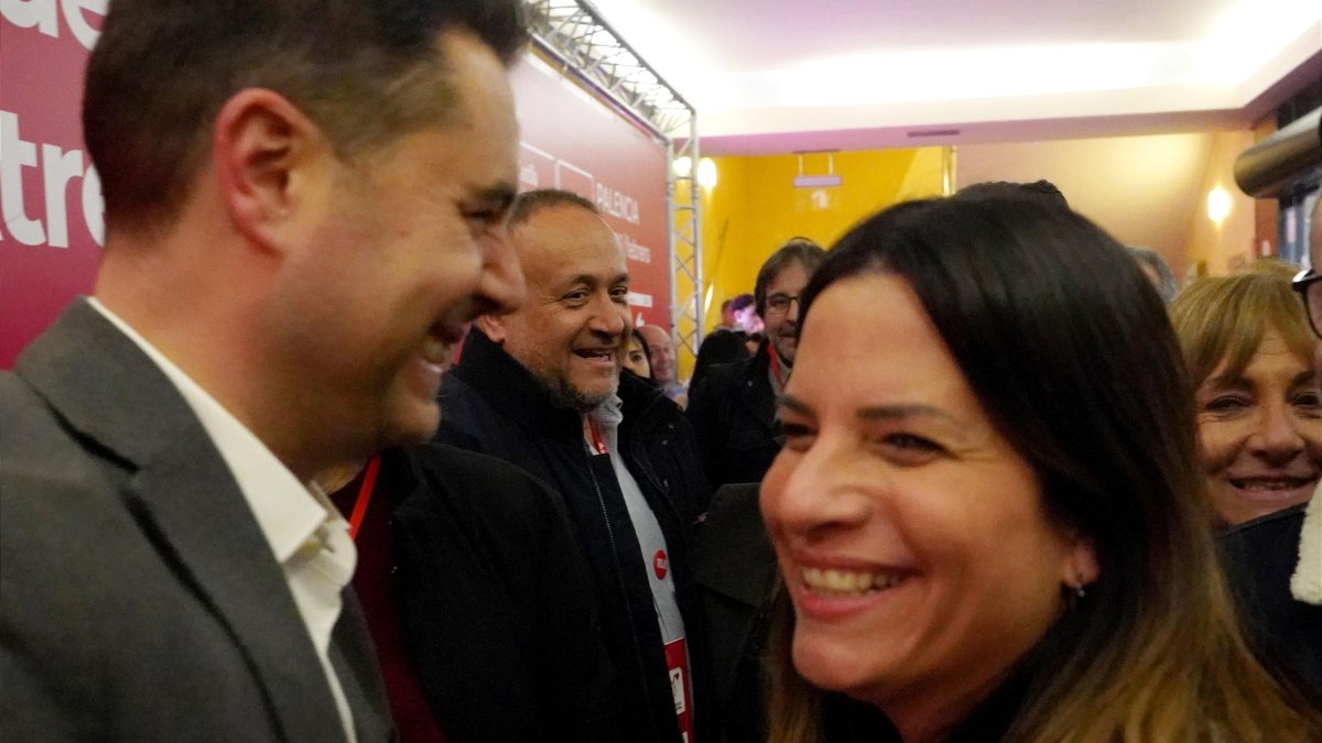 Daniel de la Rosa y Nuria Rubio durante el XV Congreso Autonómico del PSOECyL.