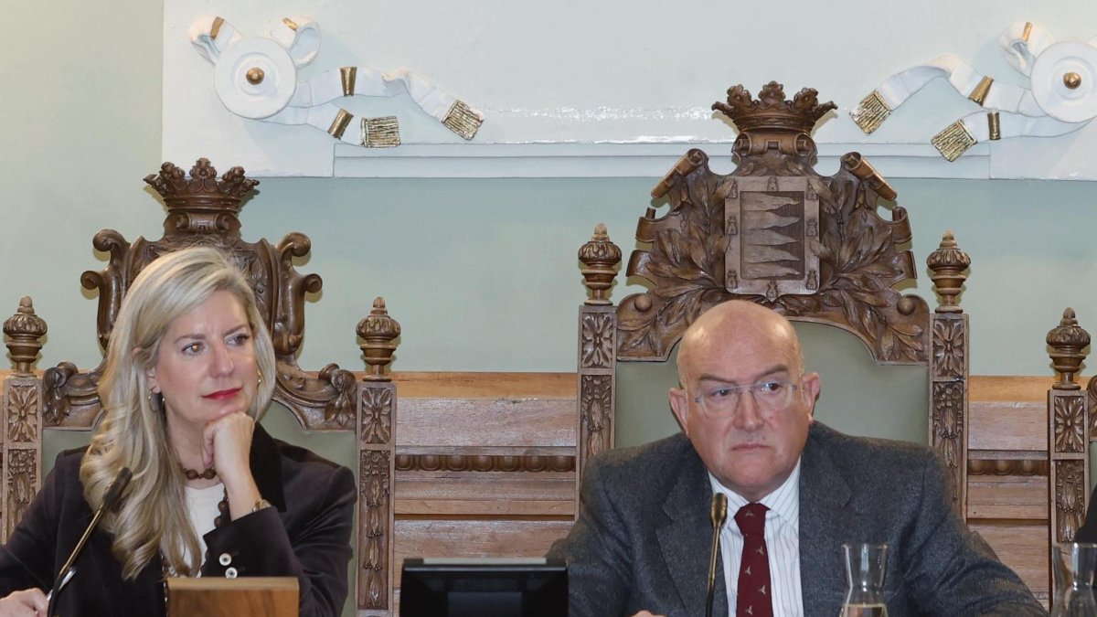 Irene Carvajal y Jesús Julio Carnero en el pleno.