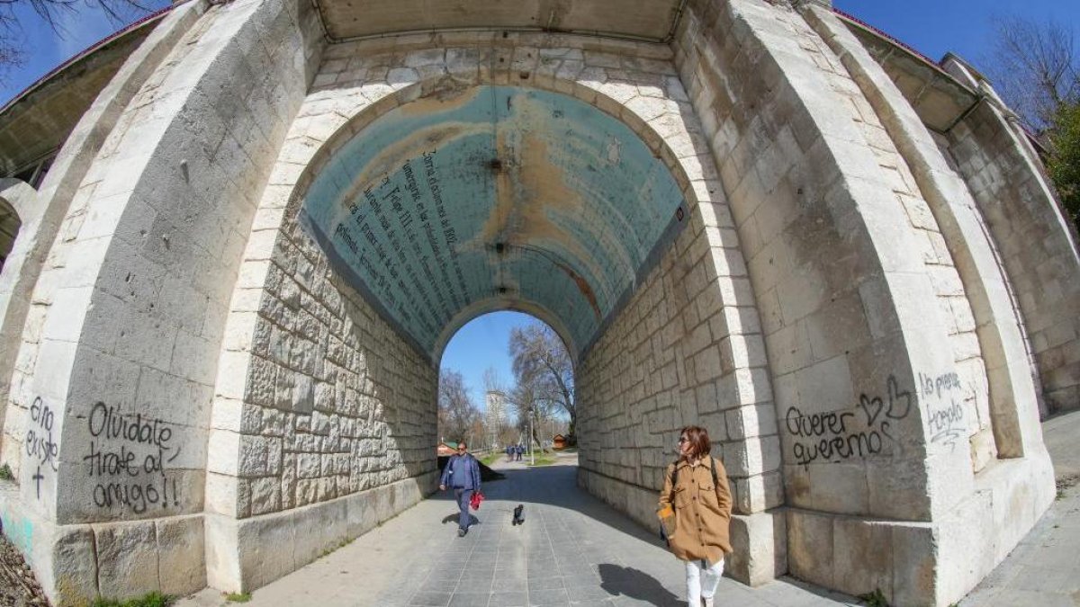 Parte inferior del Puente de Poniente de Valladolid.