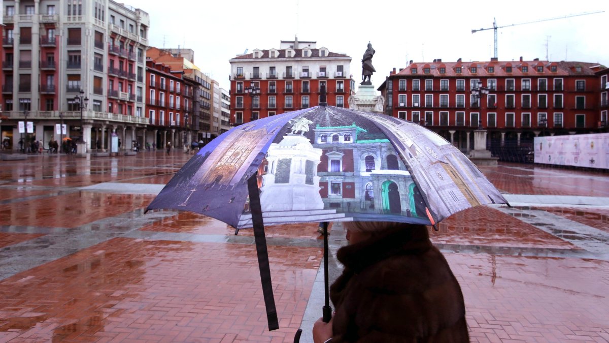 Lluvia en Valladolid en una imagen de archivo