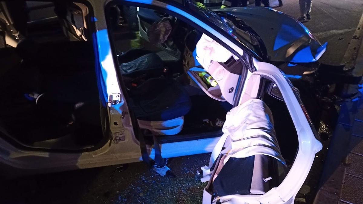 Estado de uno de los vehículos implicados en el accidente.