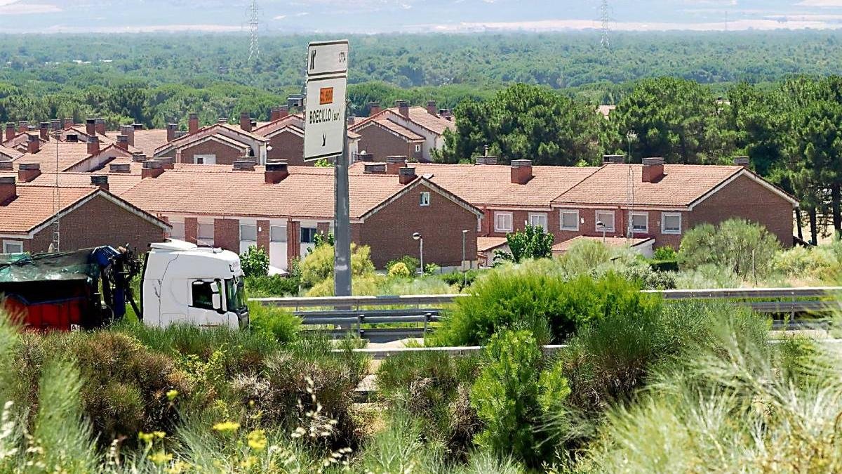 Zona entre Pago El Nogal y el casco histórico de Boecillo donde se construirá la pasarela peatonal.