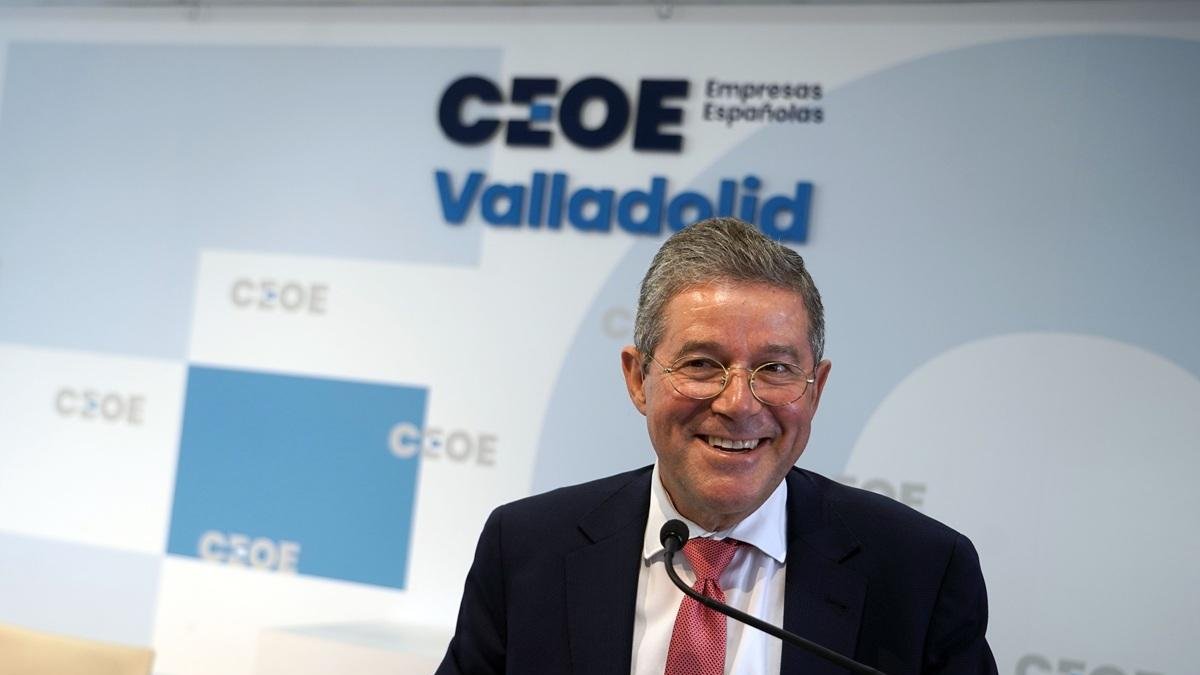 Imagen de Carlos Magdaleno el día del nombramiento como presidente de la CEOE de Valladolid.