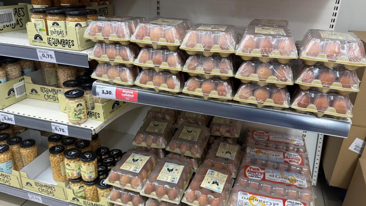 Precio de huevos en un supermercado