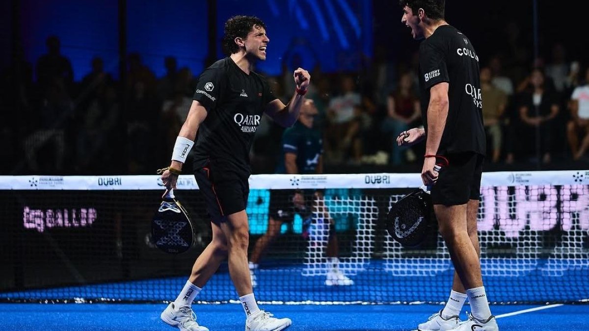 Coello y Tapia celebran su victoria en el Premier P1 de Dubái.